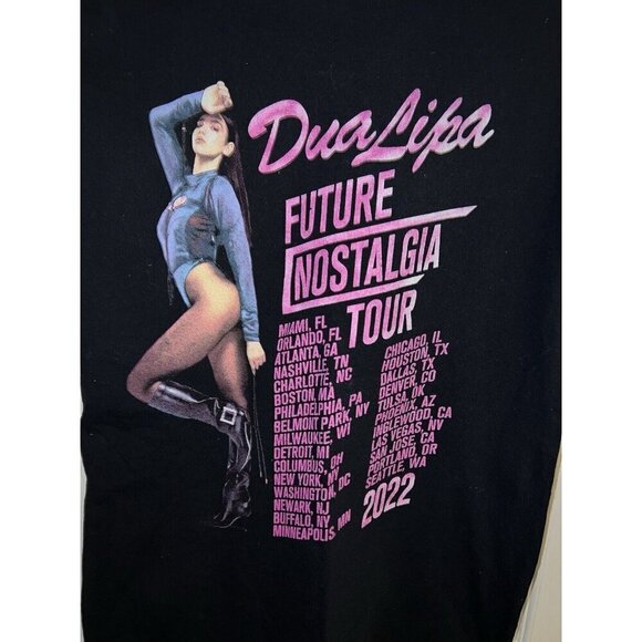2022 DUA LIPA Future Nostalgia Tour Black T-Shirt Large Pop Music Concert - Picture 8 of 8